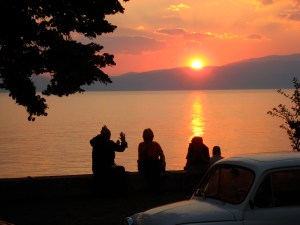 Sunset over Ohrid and Macedonia