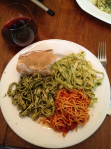 Three pastas, three pestos